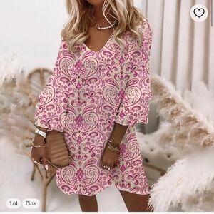 Chic Pink and White Dress Size Small